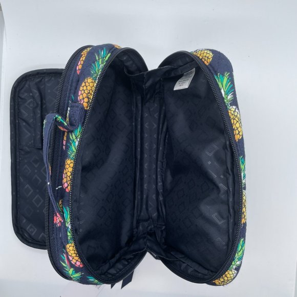 Vera Bradley Blush & Brush Makeup Case Toucan Pineapple Party NWT - Picture 4 of 6